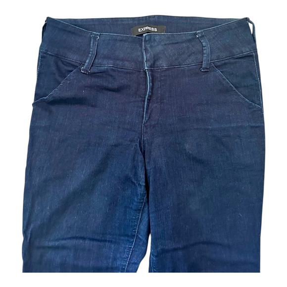 Express Dark Wash High-Waisted Wide Waistband Skinny Jeans - Picture 9 of 11